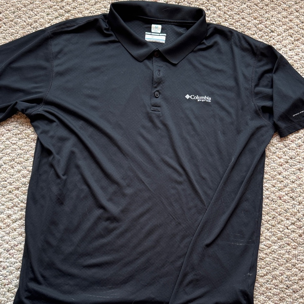 Columbia XL Men's Classic Black Polo Omni- Freeze